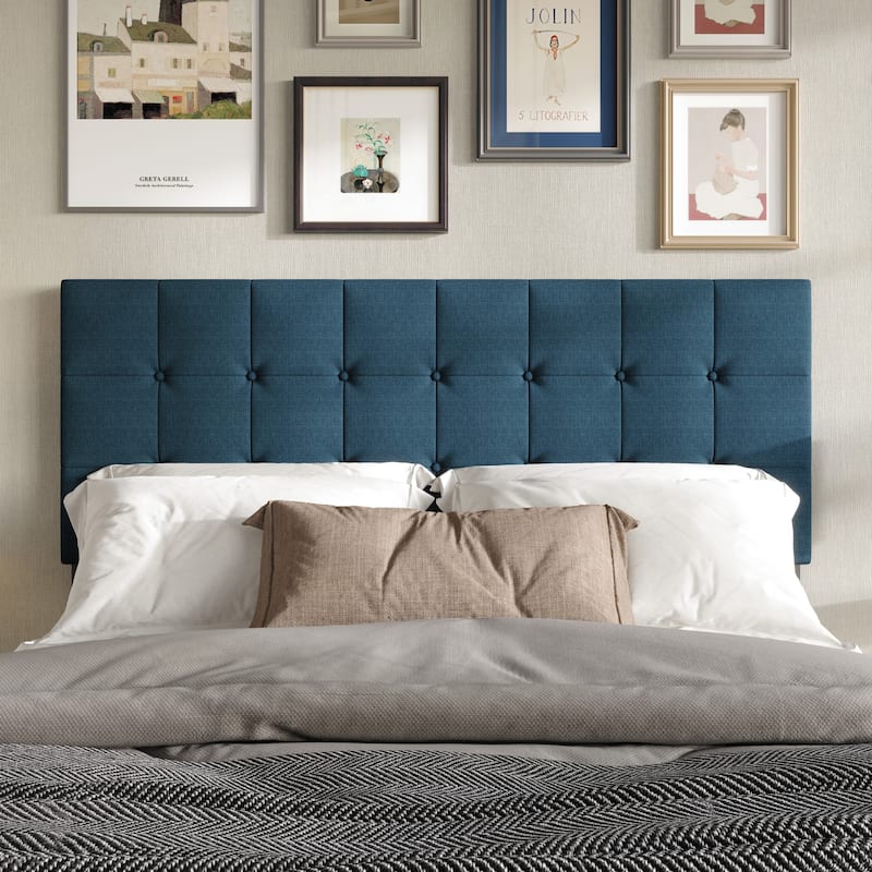 Clayfell Ecorse Tufted Upholstered Headboard - King - Denim Blue