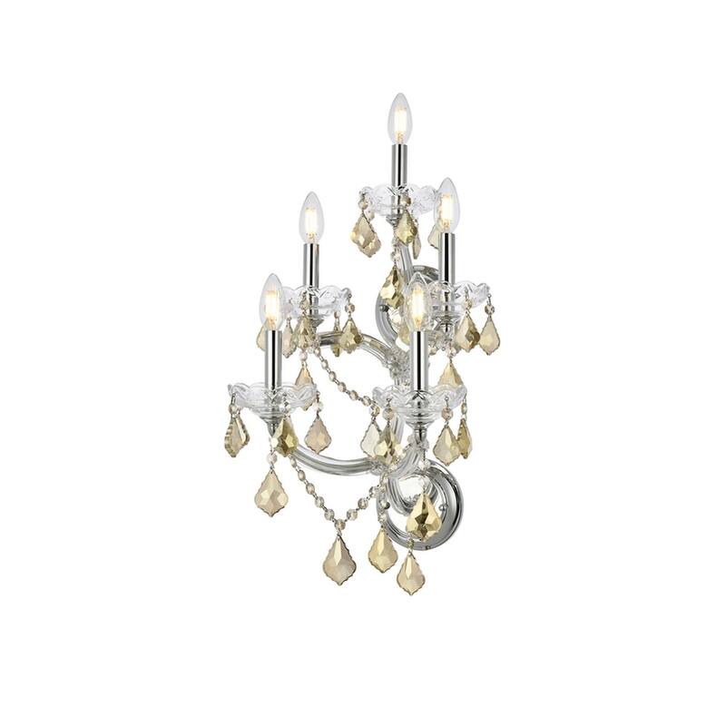 Fleur Illumination Collection Wall Sconce D:12in H:29.5in E:11.5in Lt:5 Chrome Finish