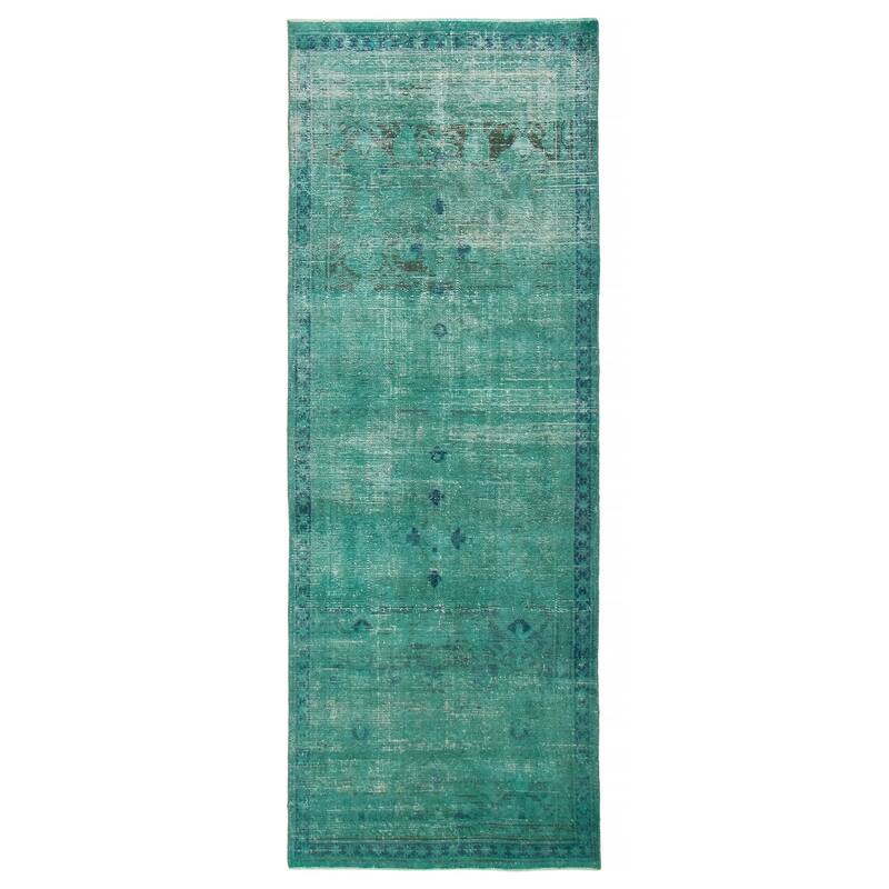 ECARPETGALLERY Hand-knotted Color Transition Green Wool Rug - 3'5 x 9'5 - Green - 3'5 x 9'5