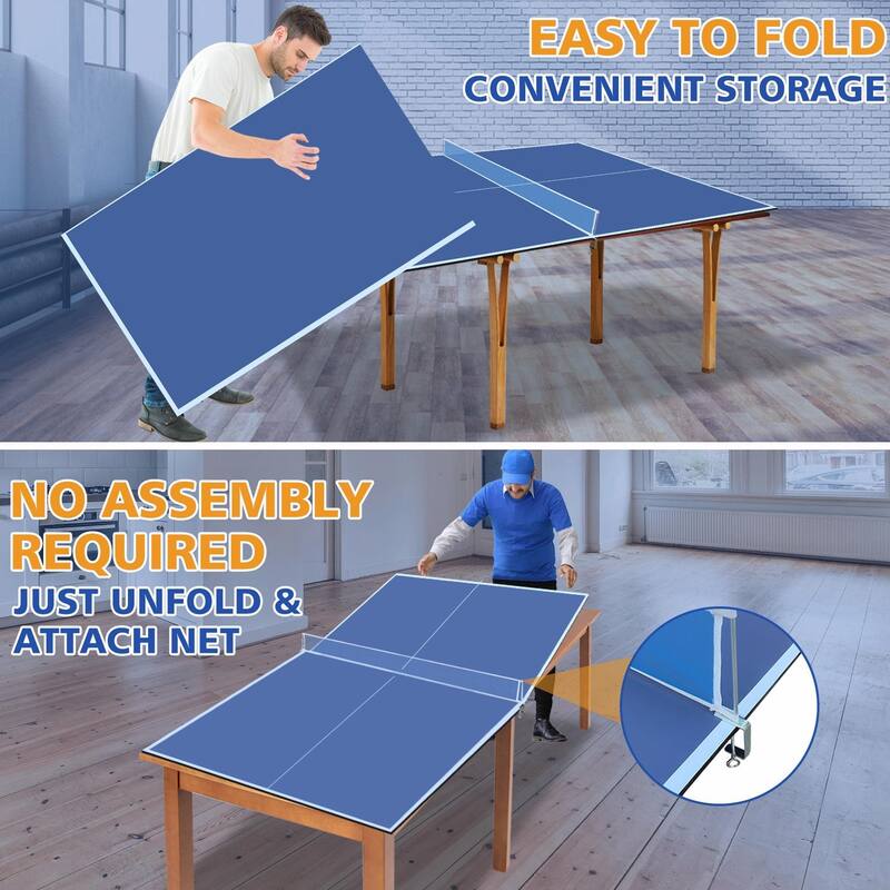 Foldable Ping Pong Conversion Top with Net & Post Included