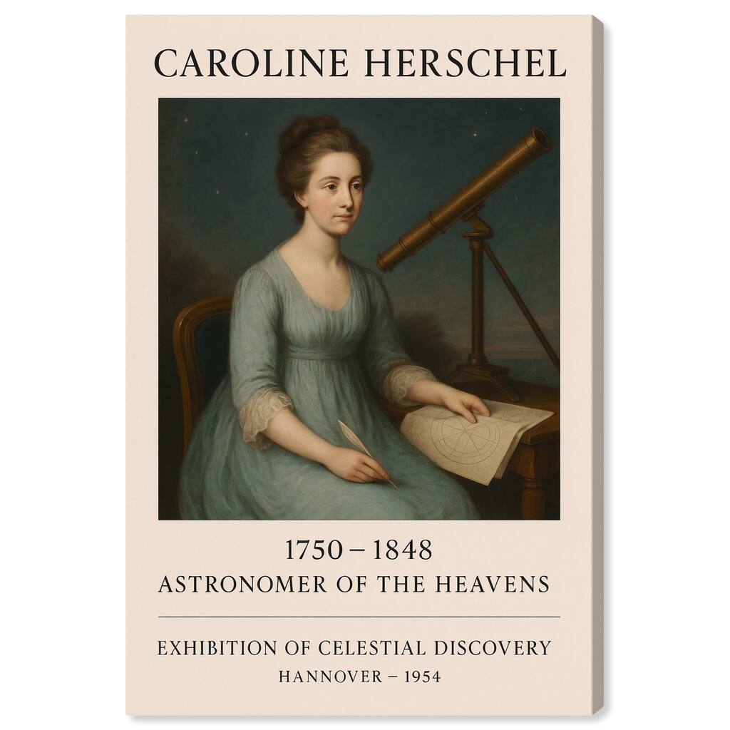 Early Female Astronomer Canvas by Art Remedy, Gallery Wrapped