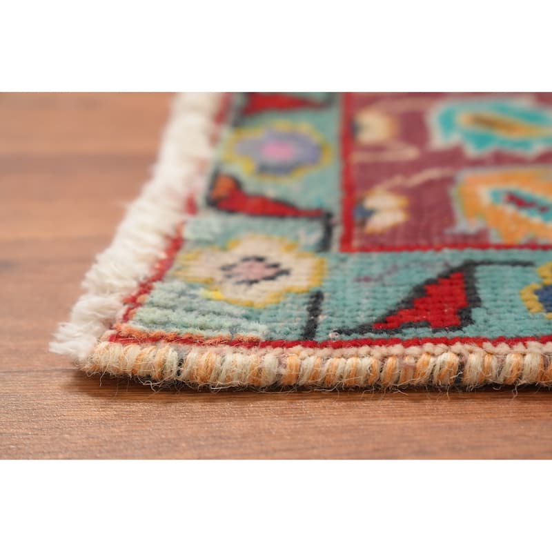 Hand Knotted Oriental 100% Wool Carpet Traditional All-Over Pink Tabriz Area Rug - 4' 5'' X 3' 0''