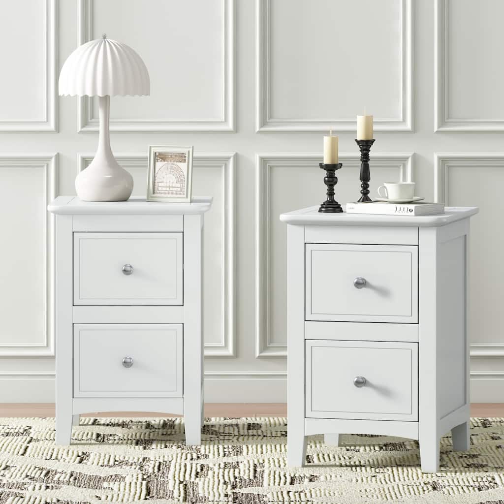 Modern Nightstand,Bedside Table with 2 Drawers for Bedroom Living Room