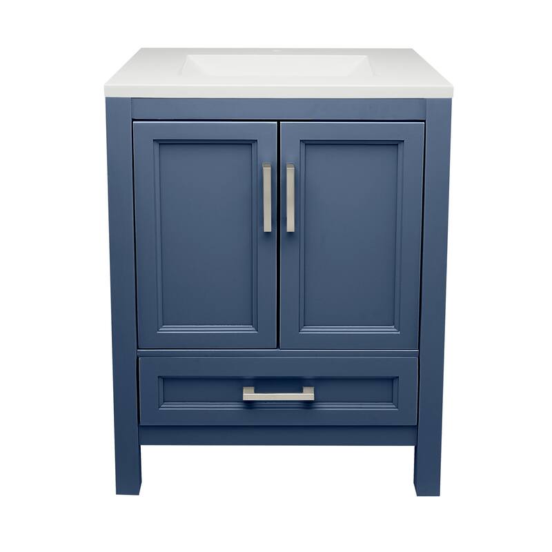 Nevado 25 in. W x 19 in. D x 36 in. H Bath Vanity in with White Cultured Marble Top Single Hole