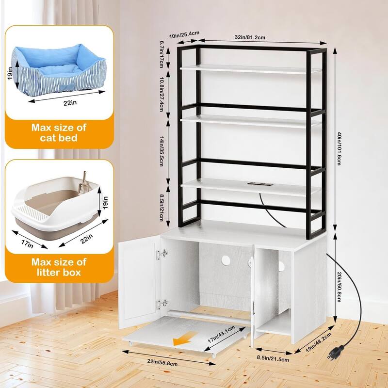 Cat Litter Box Enclosure Push-Pull Chassis