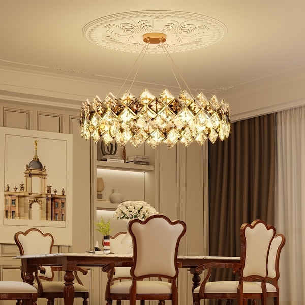 Crystal Convertible Chandelier Light with 3 Colors - On Sale - Bed