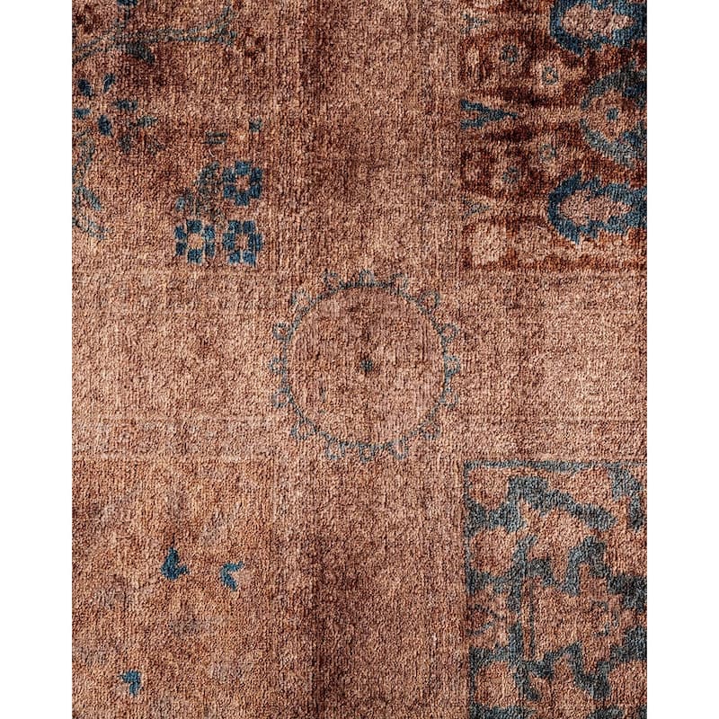 Overton Hand Knotted Wool Vintage Inspired Modern Contemporary Overdyed Brown Runner Rug - 2' 7" x 9' 3"