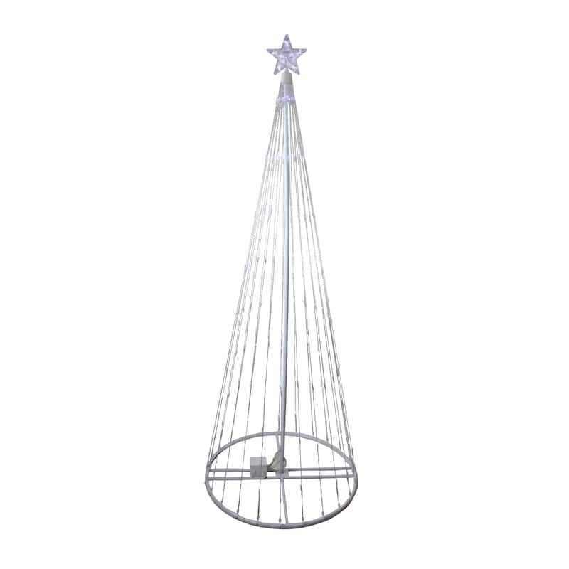 9' White LED Lighted Show Cone Christmas Tree Outdoor Decoration