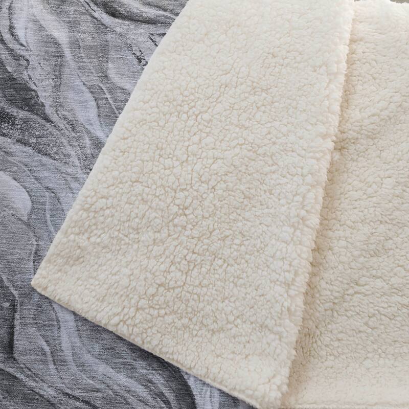 Premium Machine Washable Abstract Modern Sherpa Throw Blanket