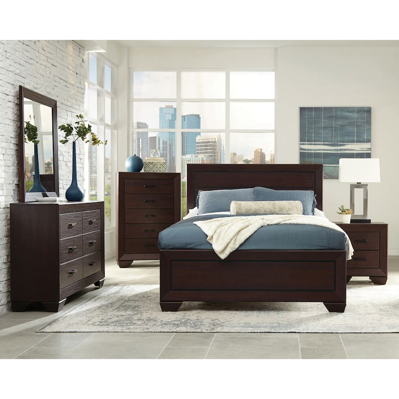 Oatfield Transitional 4-piece Bedroom Set - Dark Cocoa - California King