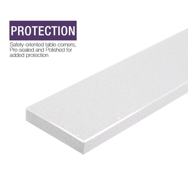 21 inch W Quartz White Stone Vanity Top Side Splash - On Sale