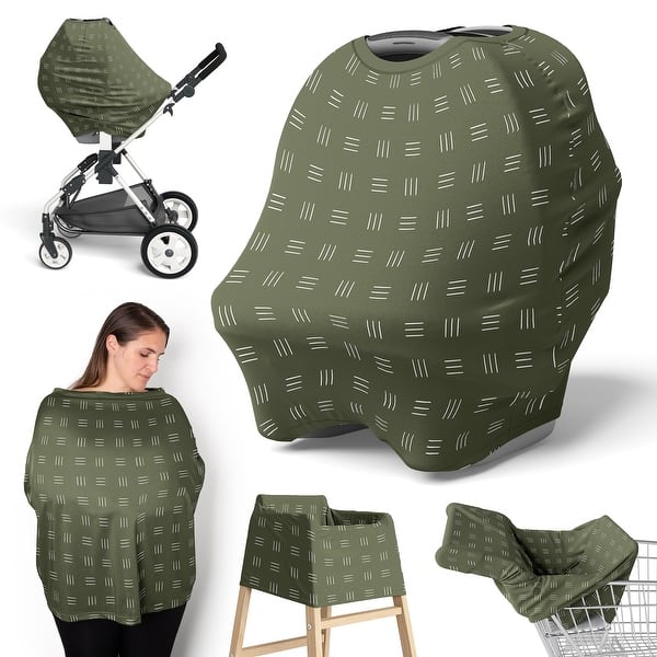 slide 2 of 6, Sweet Jojo Designs Jungle Animals Hatch Print Boy Girl Unisex/Gender Neutral 5 in 1 Baby Car Seat and Nursing Cover Wildlife