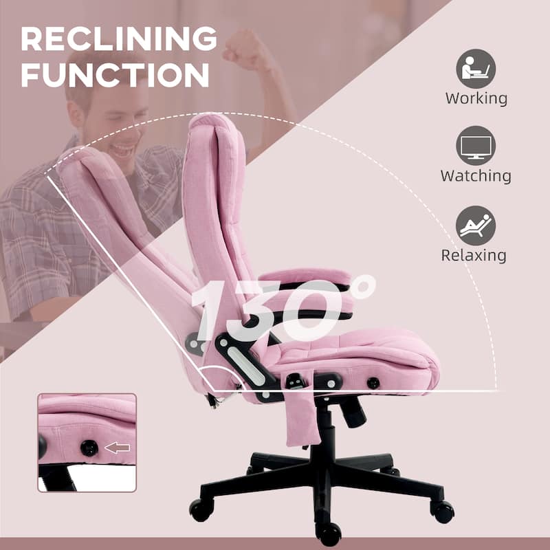 6 Point Vibrating Massage Office Chair with Heat, High Back Executive Office Chair with Reclining Backrest