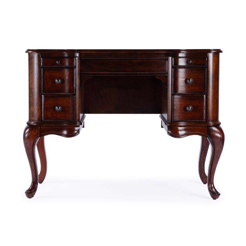 Charlotte 40 in. W Rectangular Wood Vanity/Valet Desk with Storage Drawers and Mirror