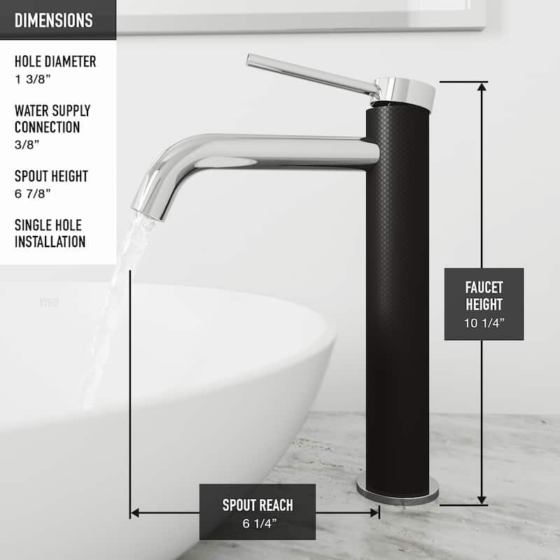 VIGO Lexington 10" H Single Handle Single Hole Bathroom Vessel Faucet