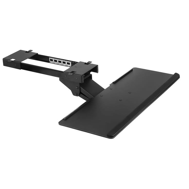 Mount-It! Under Desk Computer Keyboard and Mouse Tray with Gel Wrist Pad Black- MI-7135