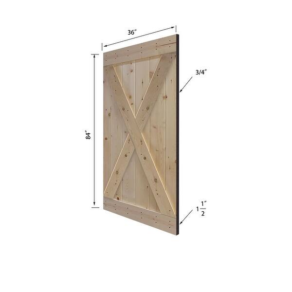 Paneled Wood Unfinished Double Barn Door Without Hardware Kit Overstock 32180823