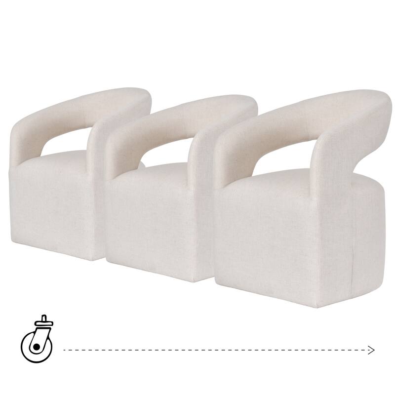 Modern 25" W Open Back Barrel Arm Chair with Caster