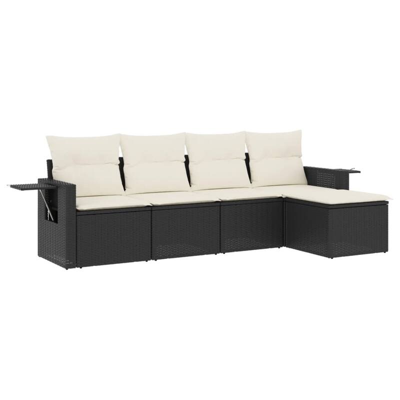 vidaXL Garden Sofa Set Black - 21.7 x 21.7 x 14.6
