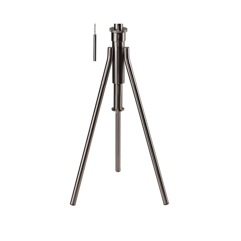 Vintage Look 1pc Floor Lamp Brushed Steel Tripod Legs Unique Lamp Pull Switch 32"H
