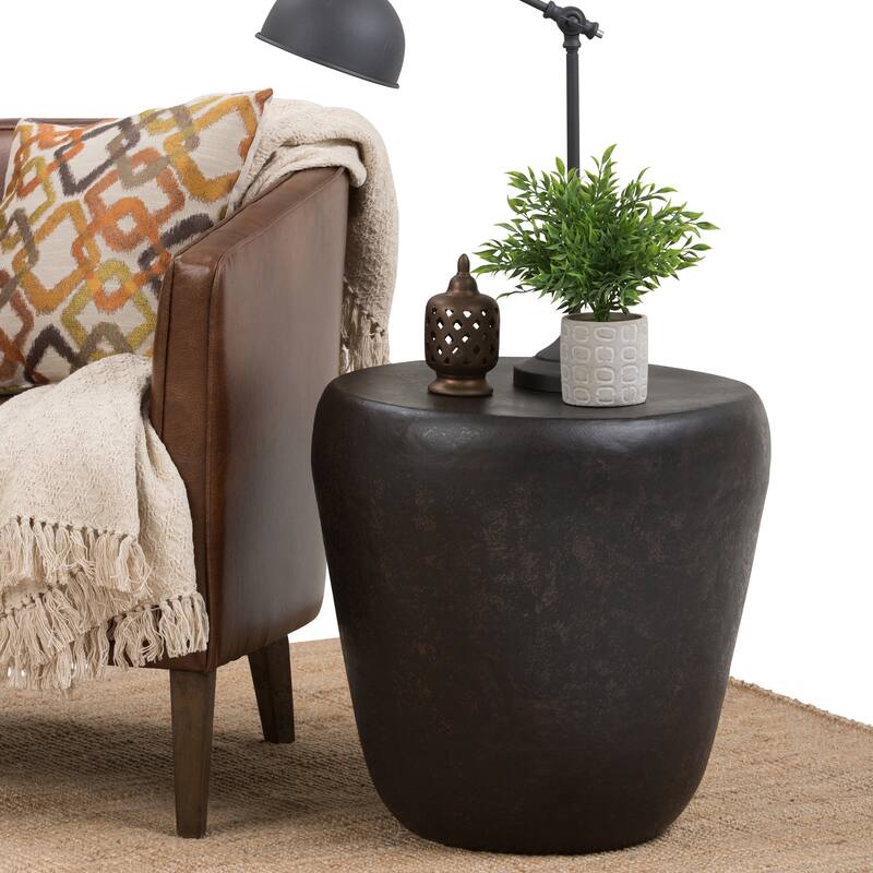 WYNDENHALL Beaton Industrial 20 inch Wide Metal Accent Side Table, Fully Assembled - 20 W x 20 D x 22 H - Bronze