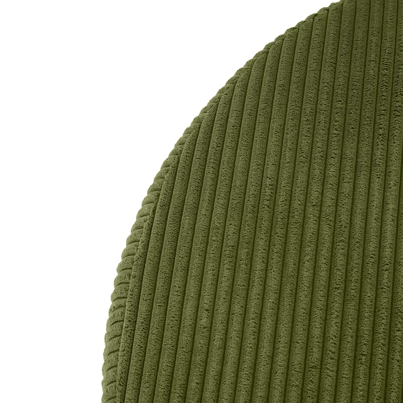 Round Fabric Ottoman - Soft Upholstered Footrest Stool for Living Room or Bedroom