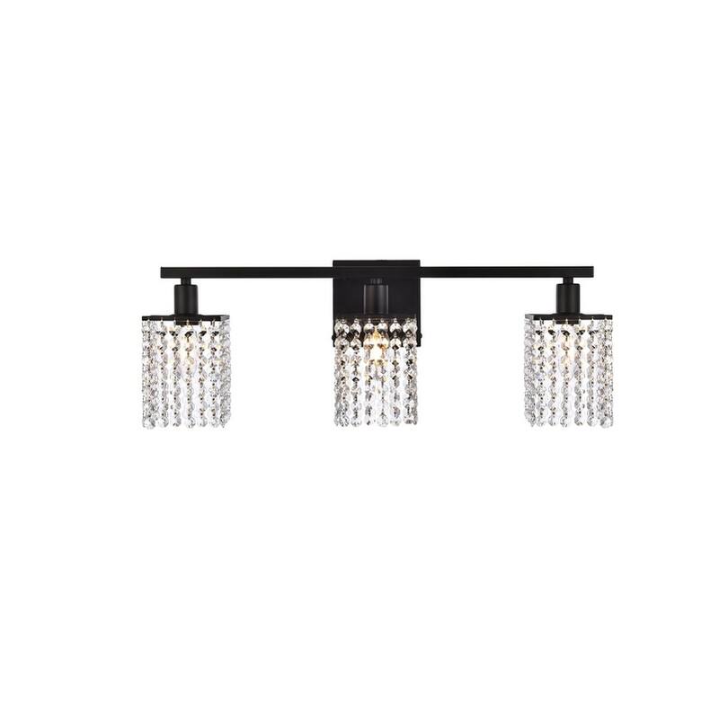 Phoenix 3 Light Bath Sconce with Clear Crystals