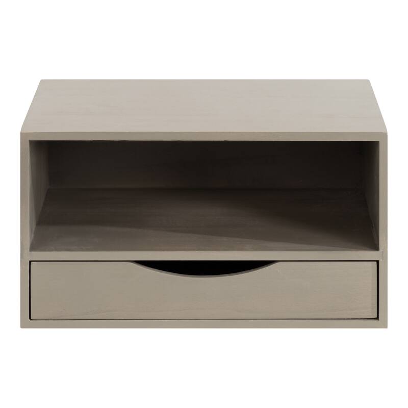Kate and Laurel Hutton Floating Wall Shelf with Drawer - 12.5x10x7