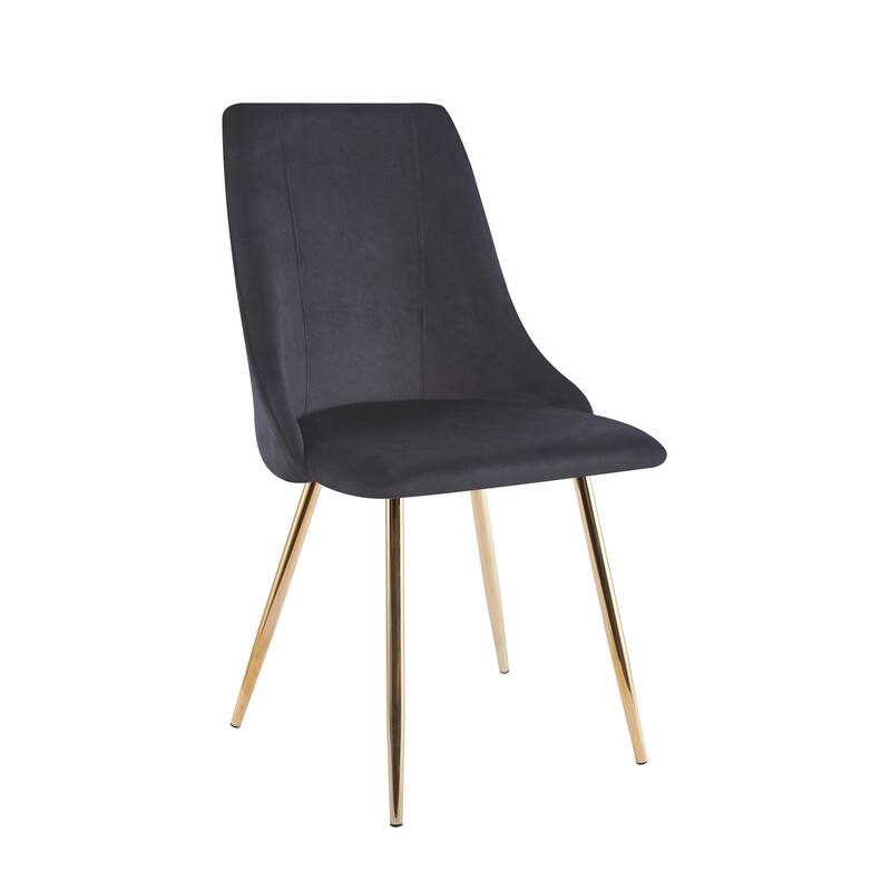 Porthos Home Pella Dining Chairs Set of 2, Velvet, Gold Chrome Legs