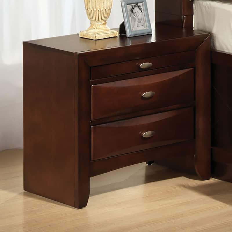 Furniture of America Brent Traditional Wood 3-Drawer Nightstand - Dark Cherry