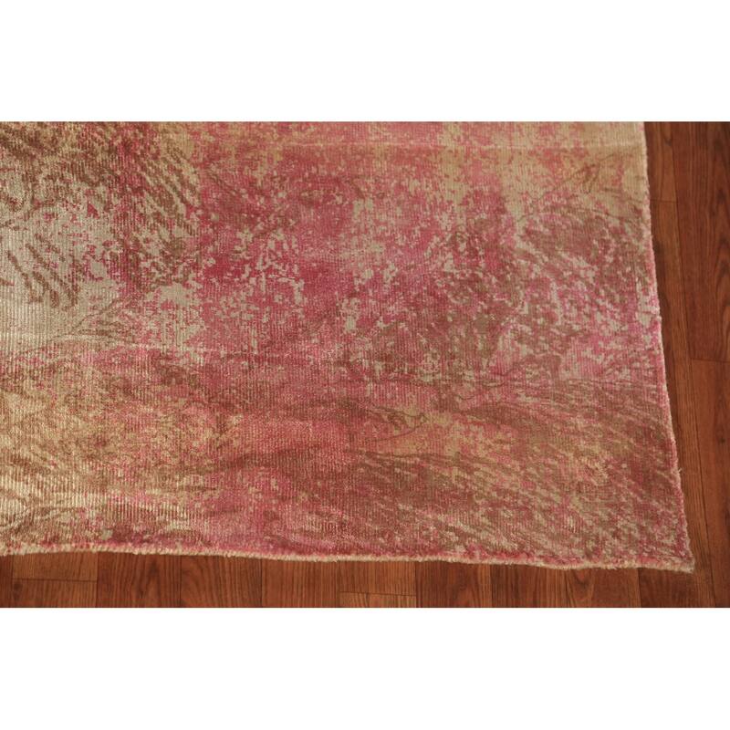 Contemporary Indian Area Rug Hand-Knotted Abstract Wool Carpet - 5'6"x 7'9"