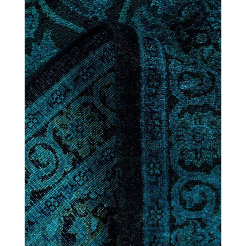Fine Vibrance, One-of-a-Kind Hand-Knotted Runner Rug - Black, 2' 6" x 11' 9" - 2' 6" x 11' 9"