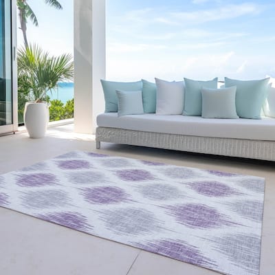 Machine Washable Indoor/ Outdoor Chantille Geo Contemporary Rug