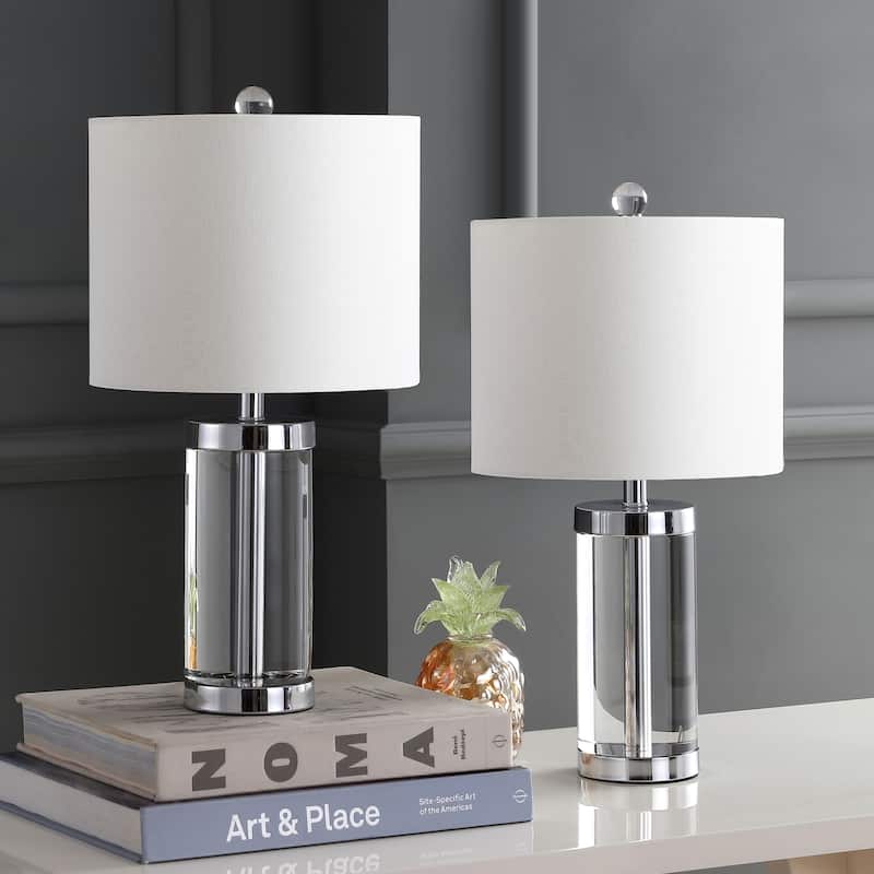 SAFAVIEH Lighting Cristine 21-inch Crystal Table Lamp (Set of 2) - 11"x11"x20" - 11Wx11Dx20H