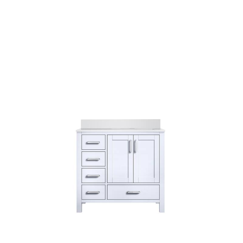 Jacques 36 in. W x 22 in. D Right Offset White Bath Vanity and Cultured Marble Top