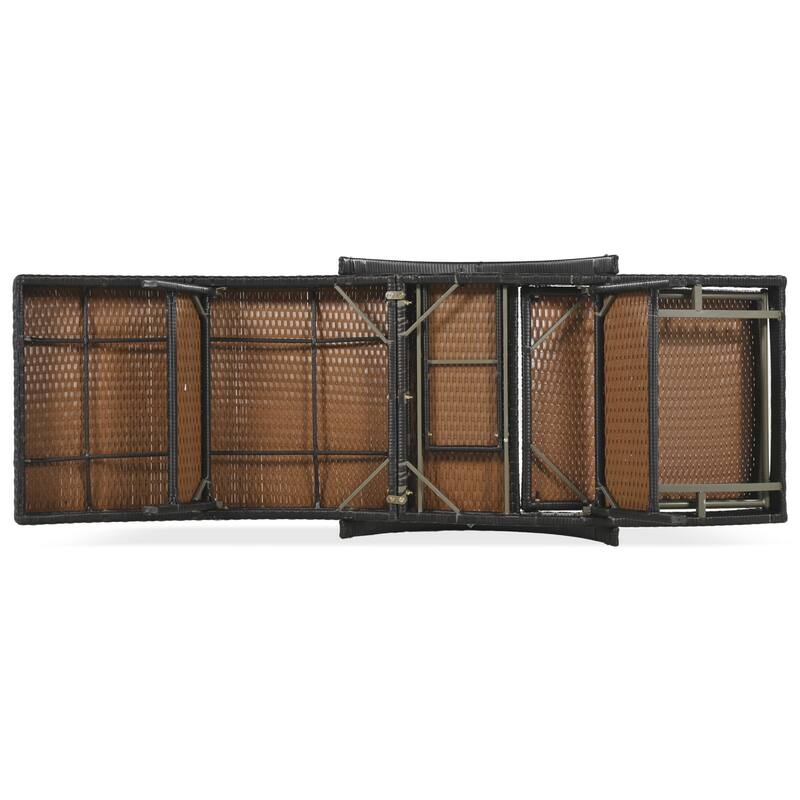 2-piece Outdoor Wicker Chaise Lounge Chairs Set with Pull-out Side Table, Patio Pool Adjustable Reclining Sun Lounger