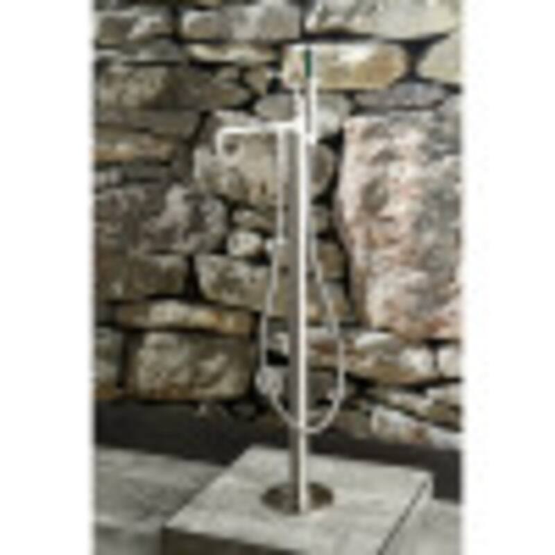 English Country Freestanding Tub Faucet with Hand Shower - Brushed Nickel