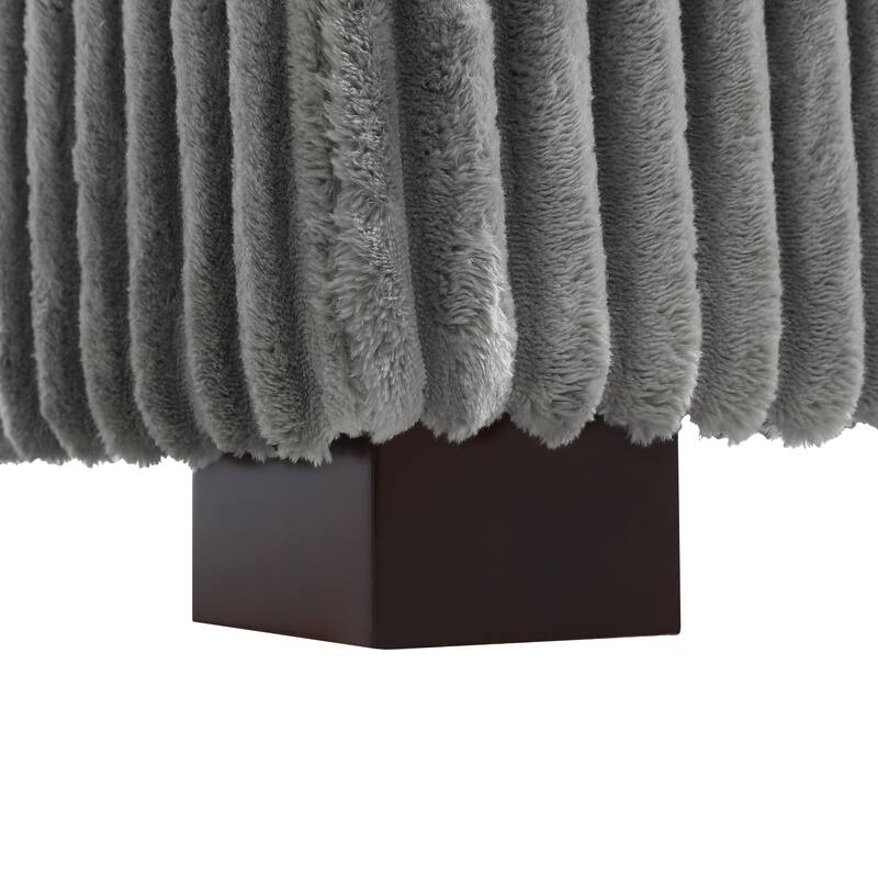35.7" W Plush Corduroy Upholstered Armless Modular Sofa Chair