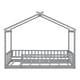 preview thumbnail 13 of 71, Kids Bed Frame, House Shape Floor Platform Bed Frame, Twin/Full Size Wood Bed with Fence for Child/Teens/Girls/Boys