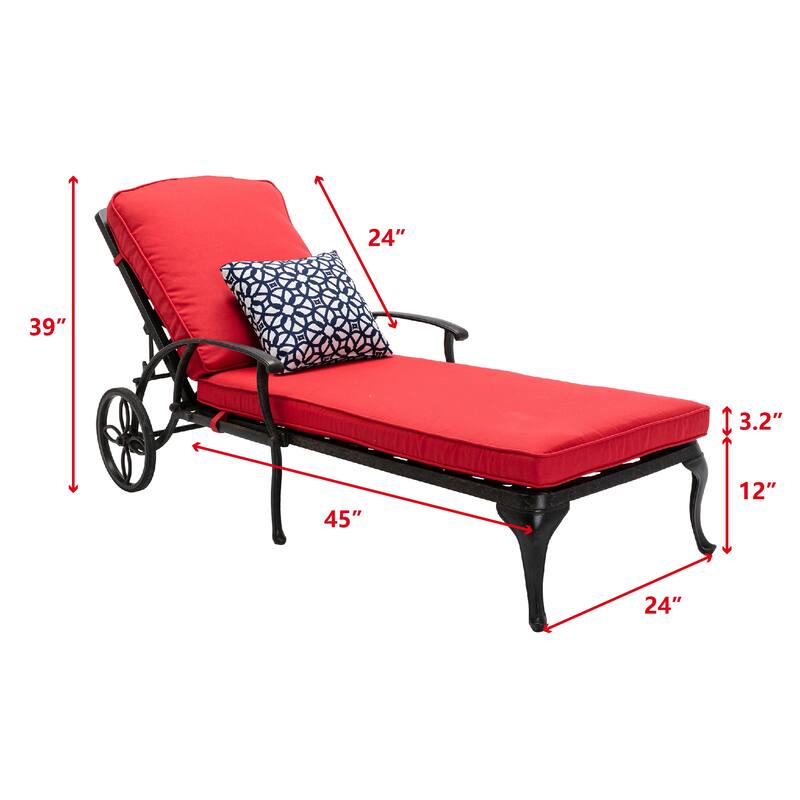 Aluminum Reclining Outdoor Chaise Lounge