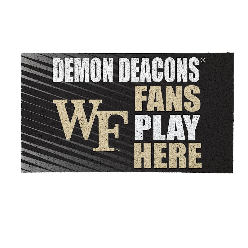 28 in. x 16 in. Wake Forest University "Fans Play Here" PVC Door Mat
