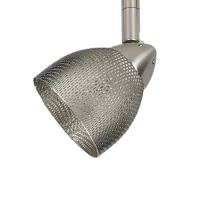 Round Metal Mesh Shade Track Light Head and Frame, Silver