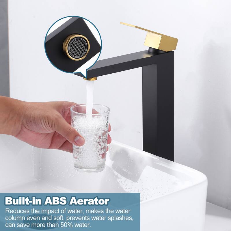 WOWOW Single Handle Single Hole High Arc Bathroom Vessel Faucet