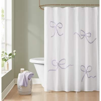 Truly Soft Textured Bow Shower Curtain