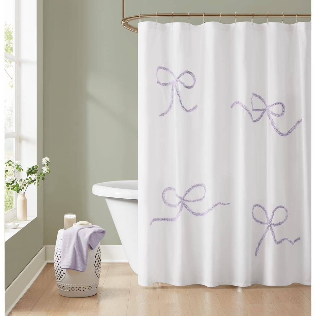 Truly Soft Textured Bow Shower Curtain