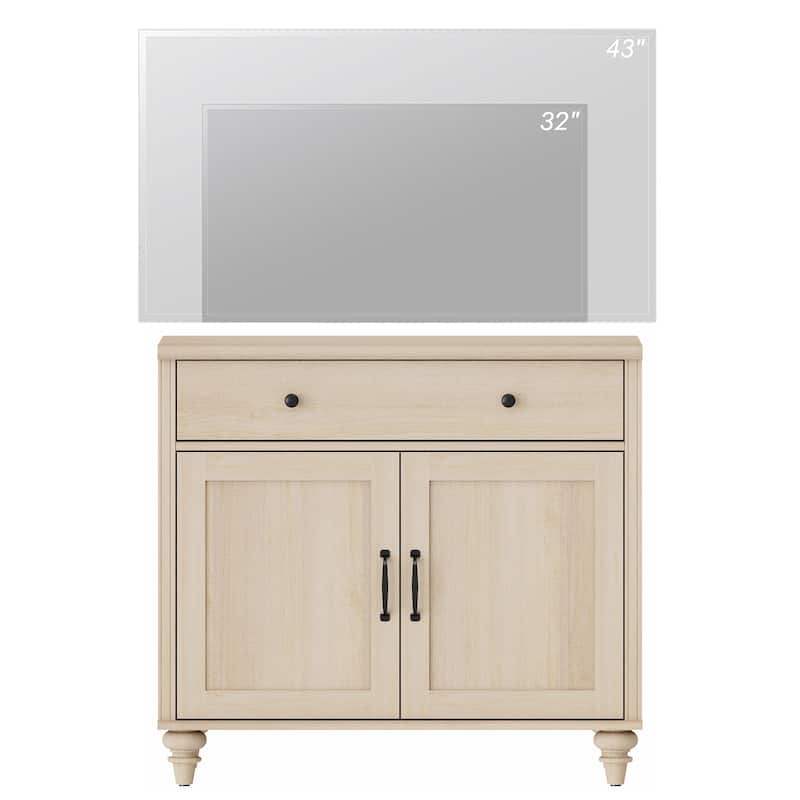 Farmhouse TV Stand for 75 inch TV, TV Console with Storage