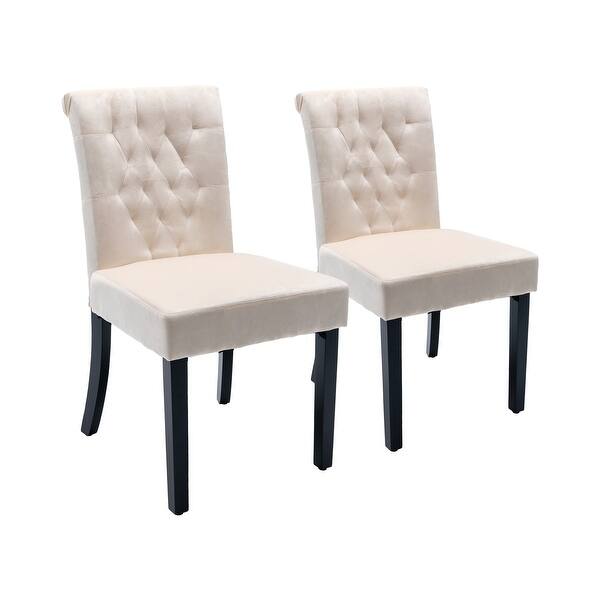 Tufted Dining Room Chairs Set of 2, Upholstered Fabric Kitchen Chairs