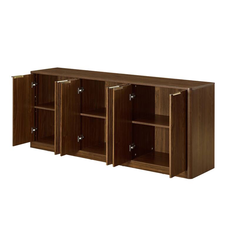 67-inch Modern Wavy Sideboard, Curved Contour Design Storage Cabinet, 6-door Cabinet With Storage Function, Suitable for kitchen