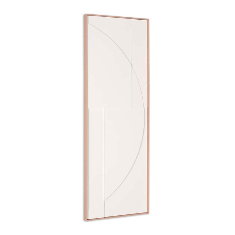 HomeRoots White Geo Brown Shadowbox Wall Art