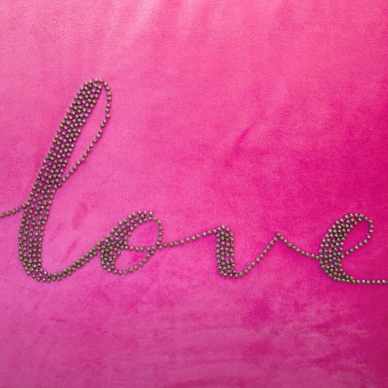 Edie At Home Celebrations Beaded 'Love' Decorative Pillow 12x18